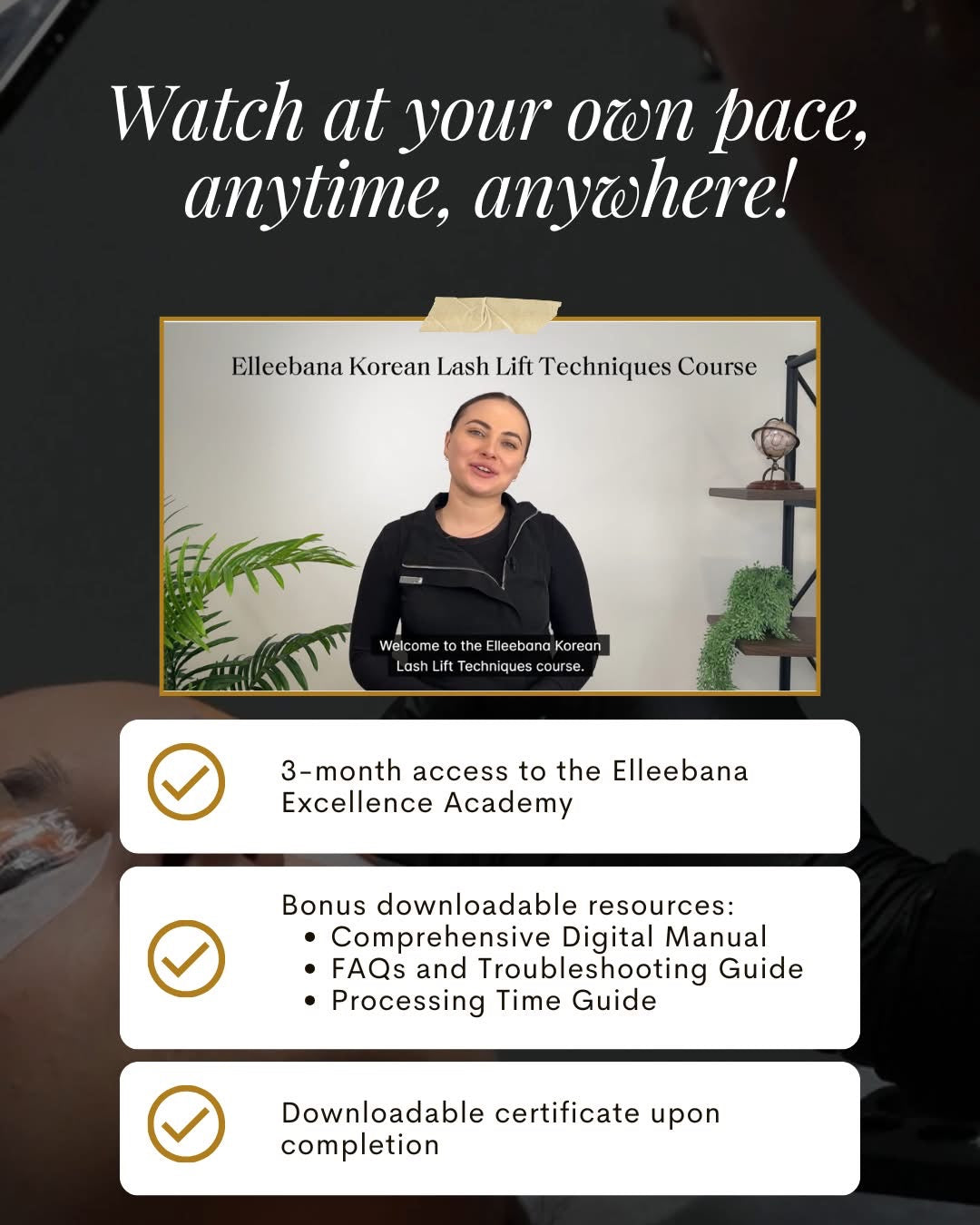 Online - Korean Lash Lift Techniques Course with Products